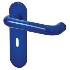 Hoppe AR600/22 Cobalt Blue Nylon Steel Core Safety Keyhole Lock Door Handle - Paris Range
