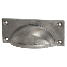Olde Forge Square Cabinet Cup Handle - 84mm Centres - Pewter Effect