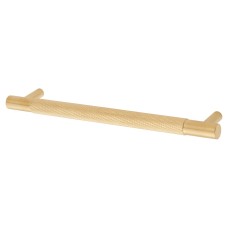Alexander & Wilks Brunel 12mm Knurled T-Bar Cabinet Pull Handle - 160mm Centres - PVD Satin Brass