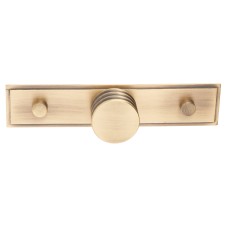 Frelan Hoxton Sturt Cabinet Knob on Rushton Backplate - 30mm Diameter - Antique Brass