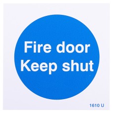 Exel Fire Door Keep Shut Door Sign - 100 x 100mm - Rigid Plastic - Pack of 10
