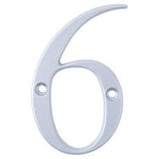 76mm Screw Fix Door Numeral - 6 / 9 - Premium Satin Silver