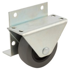 Coldene Furniture Castor - Fixed - Side/Top Mount - 30kg Max Weight - 50mm Diameter - Grey