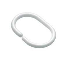 Croydex Shower Curtain Rings - C Ring Type - White - Pack of 12