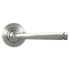 From The Anvil Satin Stainless Steel Door Handles on Round Rose - Avon Range 