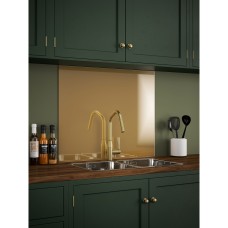 Self Adhesive Glass Kitchen Splashback - 750 x 900mm - Brass