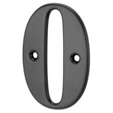 79mm Screw Fix Door Numeral - 0 - Black