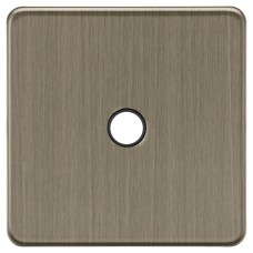 Knightsbridge 20A Screwless Flat Plate Flex Outlet Plate - Antique Brass