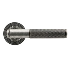 From The Anvil Pewter Knurled Door Handles on Round Beehive Rose - Brompton Range 