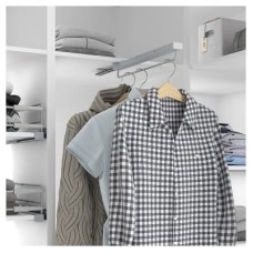 Exel Full Extension Ball Bearing Telescopic Wardrobe Rail - 445-743mm - Max 15kg - Satin Silver