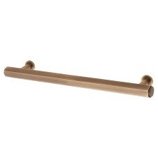 Alexander & Wilks Vesper Hex 14mm T-Bar Cabinet Pull Handle - 160mm Centres - Antique Brass