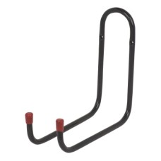Rothley Tubular Garage and Shed Double Storage Hook - 220mm Depth - Black & Red