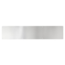 Exel Aluminium Kick Plate - 762 x 150 x 1mm - 8 Screw Holes - Radius - Satin Anodised