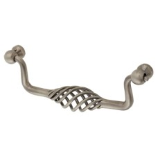 Olde Forge Cage Cabinet Drop Handle - 128mm Centres - Polished Steel