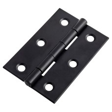 Exel Steel Butt Door Hinge - 75 x 50 x 1mm - Matt Black - Pair