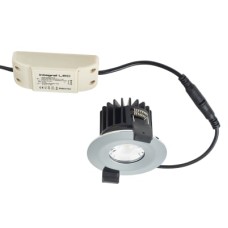 Integral LED Low Profile 6W IP65 Fire Rated LED Dimmable Fixed Downlight - 3000K - Polished Chrome