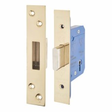 Hampstead BS3621 5 Lever Deadlock - 65mm Case - 44mm Backset - PVD Brass