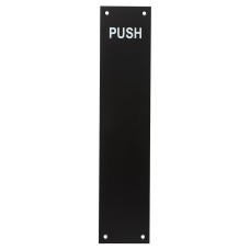 Exel Stainless Steel Finger Plate - Push - 350 x 75 x 1.2mm - Square - Matt Black