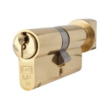 Eurospec 10 Pin 64mm Euro Thumbturn Cylinder - 32mm Turn + 32mm - Polished Brass - Master Keyed