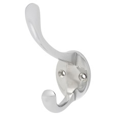 Alexander & Wilks Victorian Single Hat & Coat Hook - 80 x 35mm - Polished Chrome