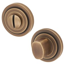 Burlington BUR81 by Frelan Bathroom Turn & Release with Stepped Rose - 53mm Diameter - Antique Brass
