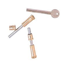 ERA Vertical Sliding Sash Screw - Satin Brass - Pack of 2 with 1 Key