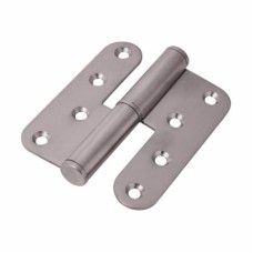 European Style Lift Off Butt Door Hinge - 100 x 89 x 3mm - Left Hand - Satin Stainless Steel - Pair