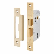 Exel Contract 3 Lever Sashlock - 65mm Case - 44mm Backset - Polished Brass