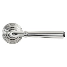 From The Anvil Polished Stainless Steel Door Handles on Round Beehive Rose - Newbury Range 