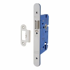 Hampstead DIN Euro Mortice Nightlatch - 85mm Case - 60mm Backset - Radius - Polished Stainless
