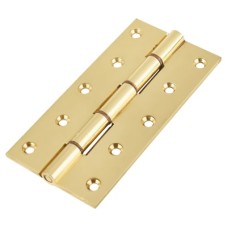 Double Phosphor Bronze Washered Butt Door Hinge - 150 x 75 x 4mm - Polished Brass - Pair