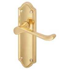 Exel Polished Brass Scroll Latch Door Handle - Ashmead Range - 168 x 46mm
