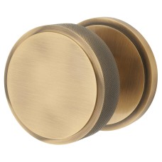 Hampstead Knurled Centre Door Knob - 80mm Rose Diameter - Antique Brass