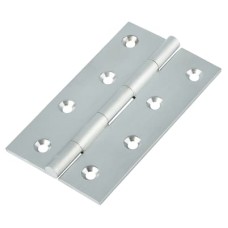 Solid Drawn Butt Door Hinge - 100 x 60 x 2.4mm - Satin Chrome - Pair