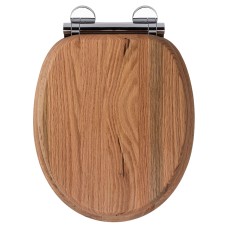 Croydex Rutland Flexi-Fix Soft Close Wooden Toilet Seat - Natural Wood