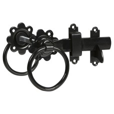 GateMate Medium Duty Ring Gate Latch - 150mm Throw - Epoxy Black