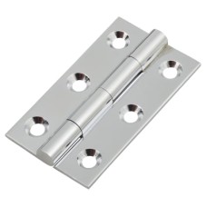 Solid Drawn Butt Cabinet Hinge - 50 x 28 x 1.45mm - Polished Chrome - Pair