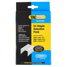 Tacwise 53 Series Staples (JT21, TR45/69/ST10, 53) - Selection Pack - Galvanised - Pack of 6000