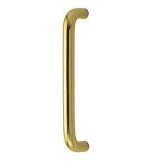 Exel 19mm D-Bar Door Pull Handle - Bolt Fix - 225mm Centres - Polished Brass