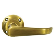 Heritage Brass by M Marcus Antique Brass Door Handles on Round Rose - Windsor Range 