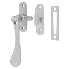 Carlisle Brass Victorian Mortice & Hook Plate Casement Window Fastener - Reversible - Satin Chrome