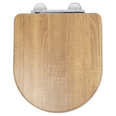 Croydex Levico Flexi-Fix Soft Close Wooden Toilet Seat - Teak