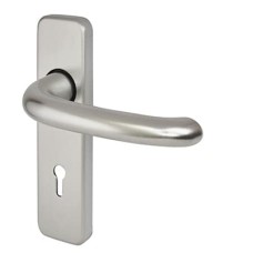 Exel Satin Aluminium Return to Door Keyhole Door Handle - Strasbourg Range - 154 x 40mm