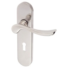Urfic Polished Nickel Scroll Keyhole Lock Door Handle - Berkshire Range - 113 x 39mm