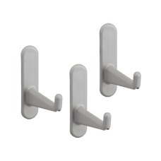 elfa Top Track System - Tool & Storage Board Hooks - 170 x 100 x 15mm - Platinum - Pack of 3