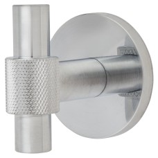 Hampstead Knurled Single Coat Hook - 55 x 52mm - Satin Chrome