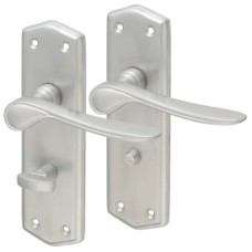 Exel Satin Chrome Bathroom Door Handle - Rome Range - 170 x 50mm