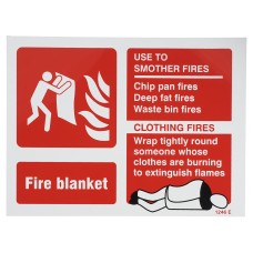 Exel Fire Blanket Identification Sign - 200 x 150mm - Rigid Plastic