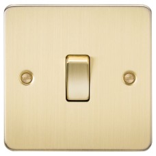 Knightsbridge 10AX 1 Gang 2 Way Flat Plate Light Switch - Brushed Brass