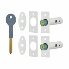 Yale 8002 Door Security Bolt - White - Pack of 2 with 1 Key 